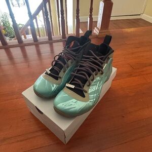 Stylish Teal and Black High-Top Sneakers